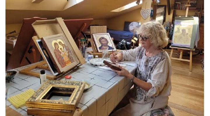 Małgorzata Cichoń w swojej pracowni